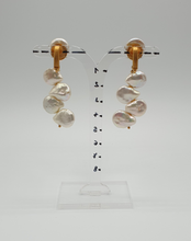 Load image into Gallery viewer, pearl clip-on earrings with four pearls
