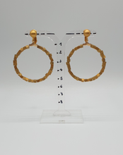 Load image into Gallery viewer, golden metal clip-on earrings with cubic beads
