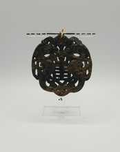 Load image into Gallery viewer, NEW neck ring with brown patterned jade carving
