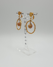 Load image into Gallery viewer, clip-on earrings with orange apples and gold plated beads
