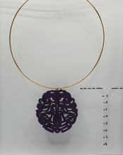 Load image into Gallery viewer, NEW neck ring with violet jade carving
